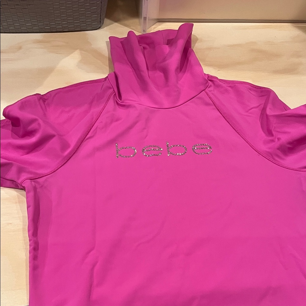 bebe Pink Turtleneck Top